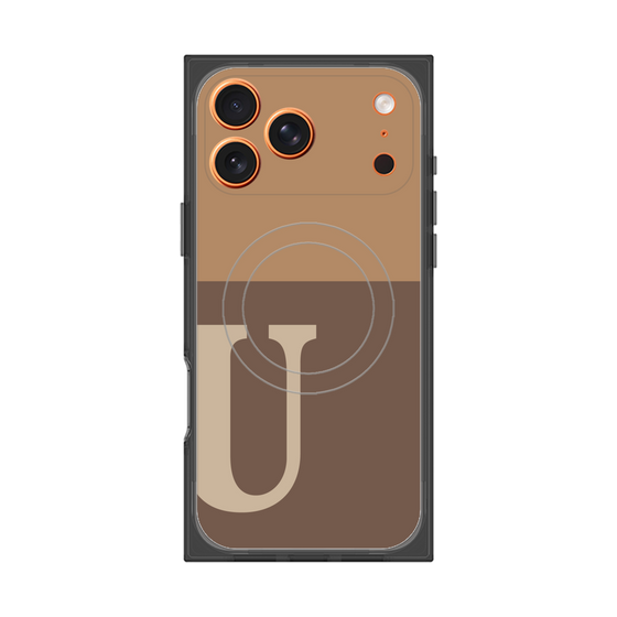 Premium Square Case with MagSafe［ Original - initial two tone - U brown ］