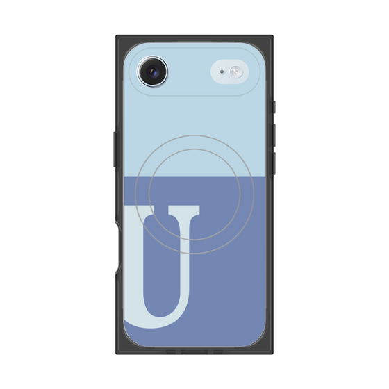 Premium Square Case with MagSafe［ Original - initial two tone - U blue ］