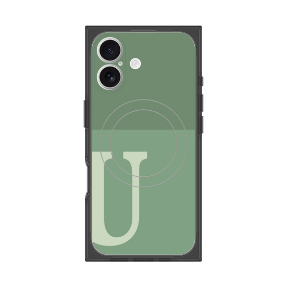 Premium Square Case with MagSafe［ Original - initial two tone - U green ］