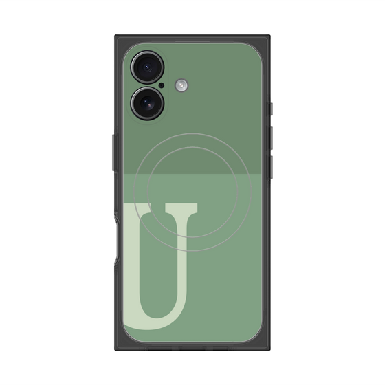 Premium Square Case with MagSafe［ Original - initial two tone - U green ］