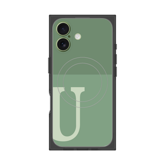 Premium Square Case with MagSafe［ Original - initial two tone - U green ］