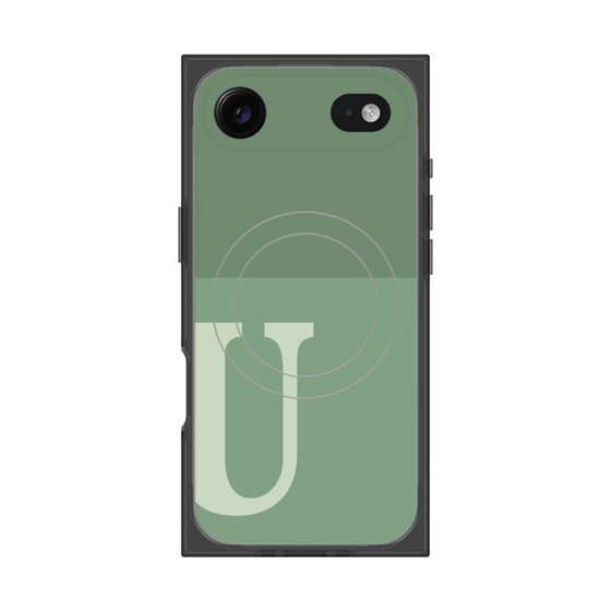 Premium Square Case with MagSafe［ Original - initial two tone - U green ］