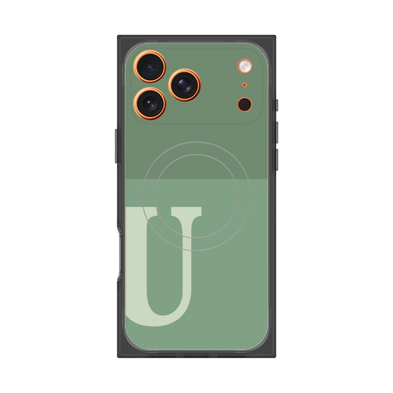 Premium Square Case with MagSafe［ Original - initial two tone - U green ］