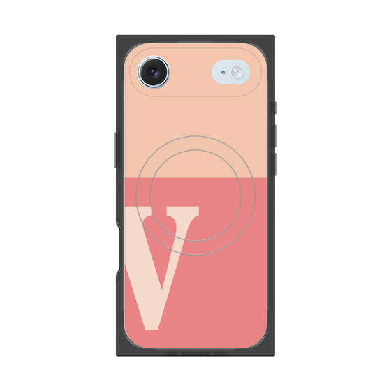 Premium Square Case with MagSafe［ Original - initial two tone - V pink ］