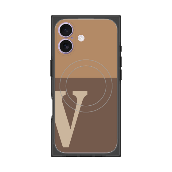 Premium Square Case with MagSafe［ Original - initial two tone - V brown ］