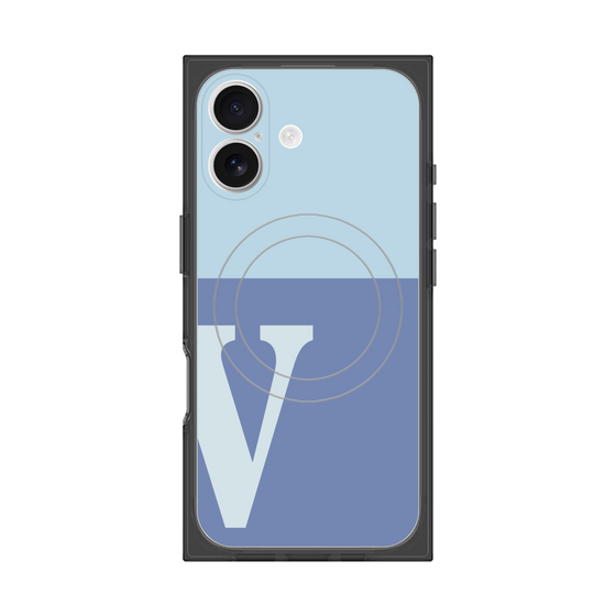 Premium Square Case with MagSafe［ Original - initial two tone - V blue ］
