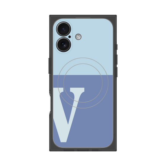 Premium Square Case with MagSafe［ Original - initial two tone - V blue ］