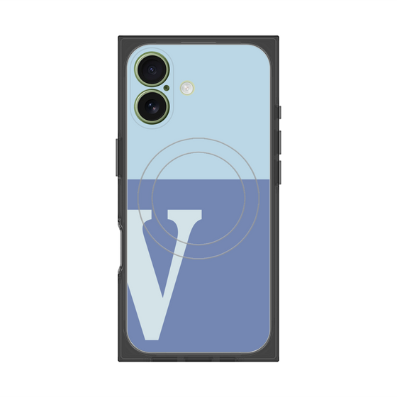 Premium Square Case with MagSafe［ Original - initial two tone - V blue ］