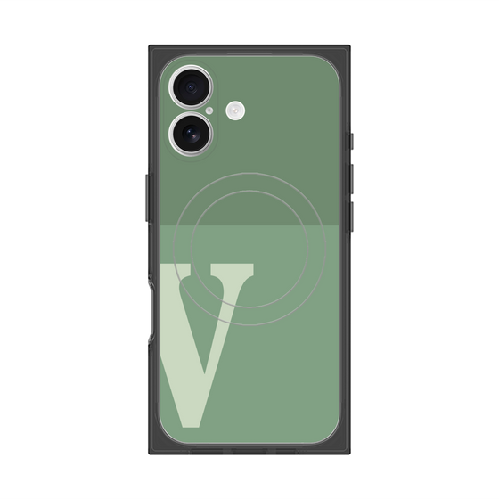 Premium Square Case with MagSafe［ Original - initial two tone - V green ］