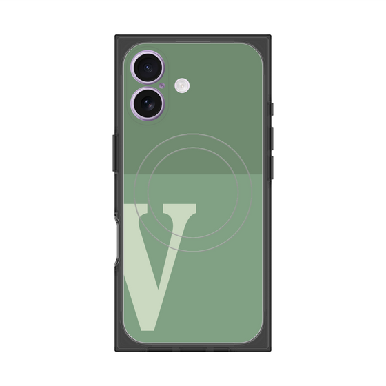 Premium Square Case with MagSafe［ Original - initial two tone - V green ］