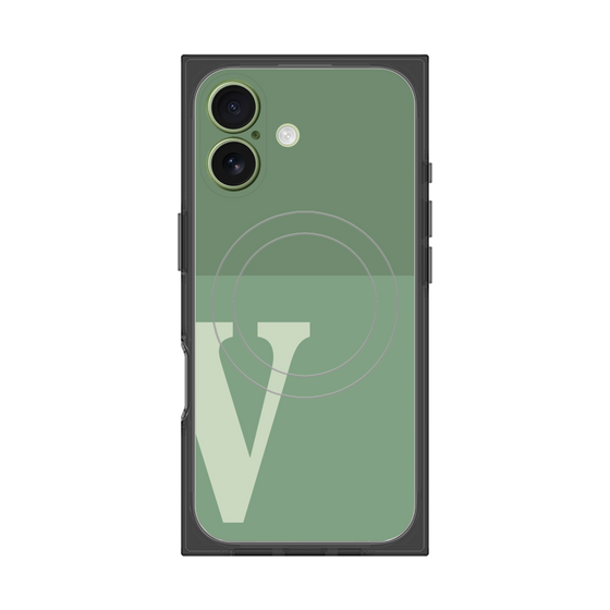 Premium Square Case with MagSafe［ Original - initial two tone - V green ］