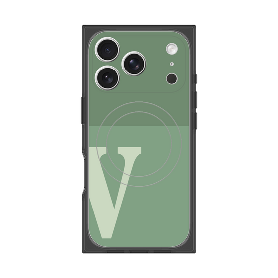 Premium Square Case with MagSafe［ Original - initial two tone - V green ］
