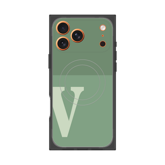 Premium Square Case with MagSafe［ Original - initial two tone - V green ］