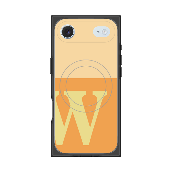 Premium Square Case with MagSafe［ Original - initial two tone - W orange ］