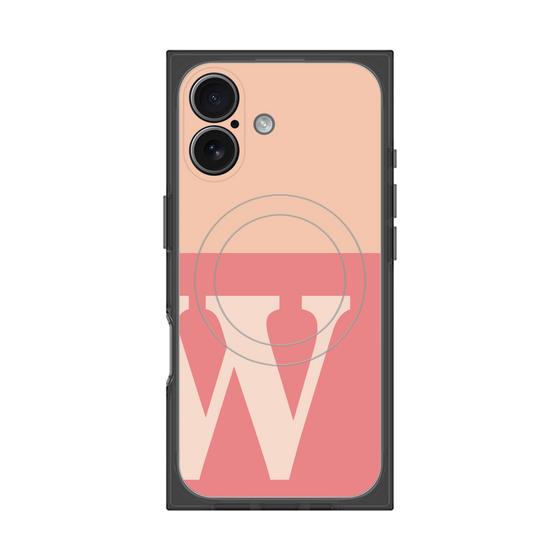 Premium Square Case with MagSafe［ Original - initial two tone - W pink ］