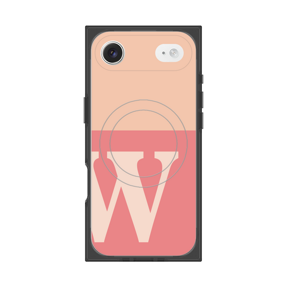 Premium Square Case with MagSafe［ Original - initial two tone - W pink ］
