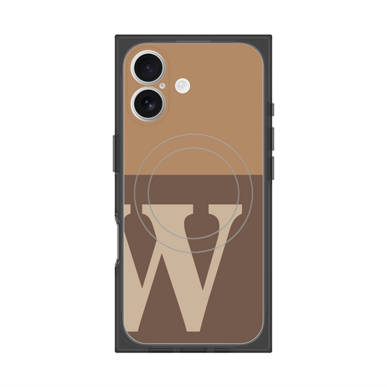 Premium Square Case with MagSafe［ Original - initial two tone - W brown ］