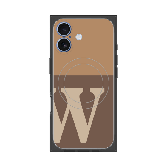 Premium Square Case with MagSafe［ Original - initial two tone - W brown ］