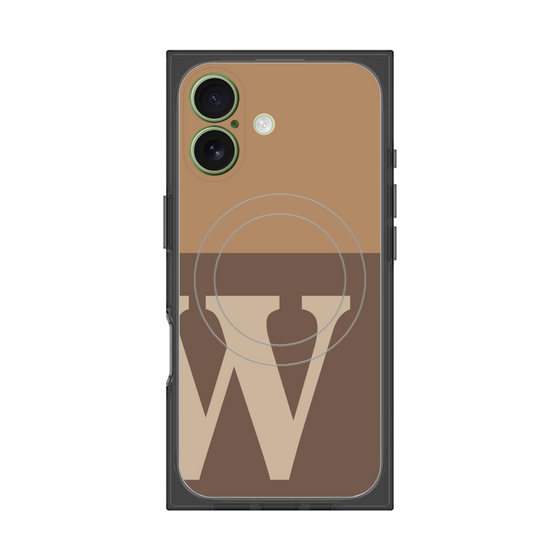 Premium Square Case with MagSafe［ Original - initial two tone - W brown ］