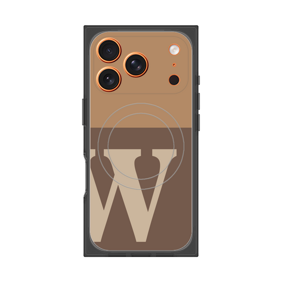 Premium Square Case with MagSafe［ Original - initial two tone - W brown ］