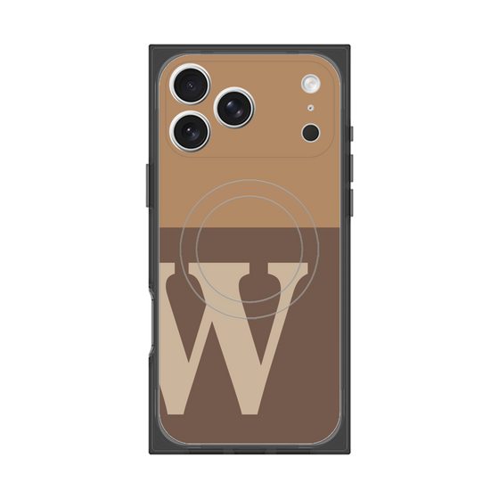 Premium Square Case with MagSafe［ Original - initial two tone - W brown ］