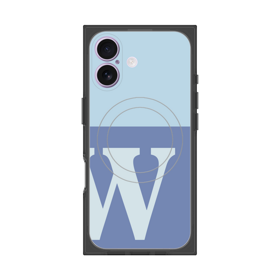 Premium Square Case with MagSafe［ Original - initial two tone - W blue ］