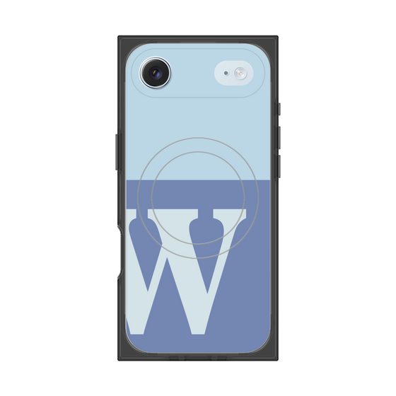 Premium Square Case with MagSafe［ Original - initial two tone - W blue ］