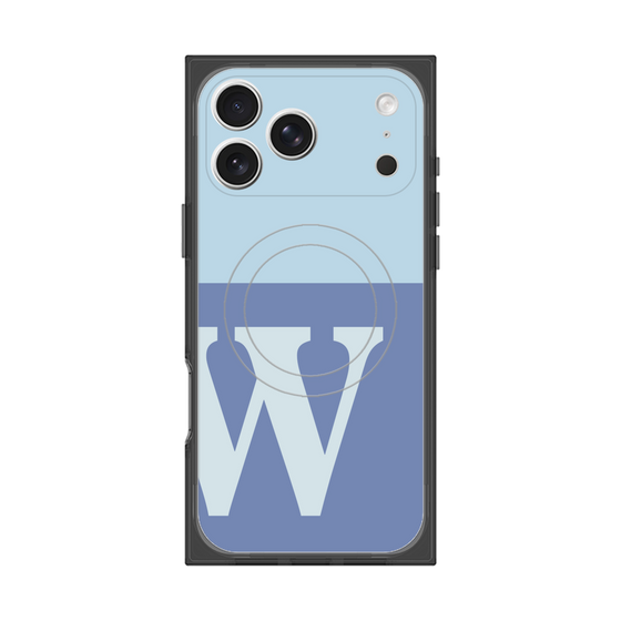 Premium Square Case with MagSafe［ Original - initial two tone - W blue ］