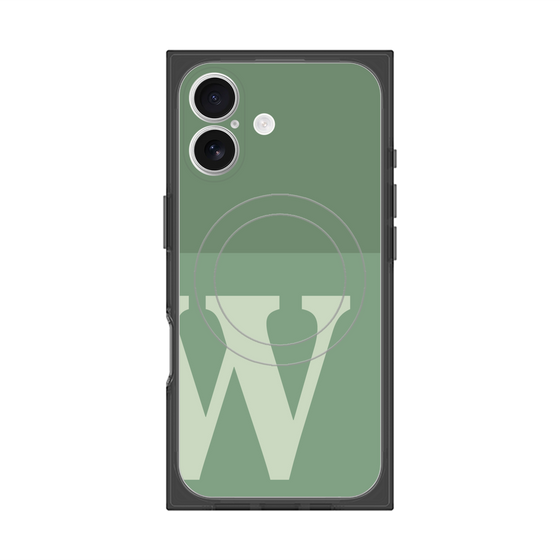 Premium Square Case with MagSafe［ Original - initial two tone - W green ］