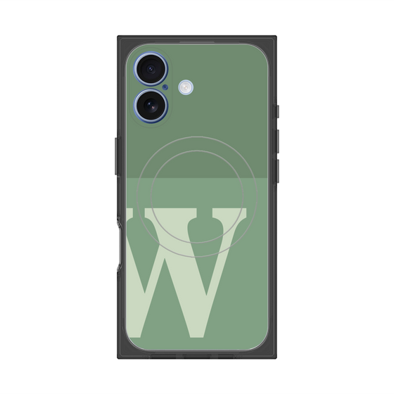 Premium Square Case with MagSafe［ Original - initial two tone - W green ］