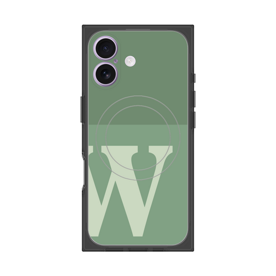 Premium Square Case with MagSafe［ Original - initial two tone - W green ］