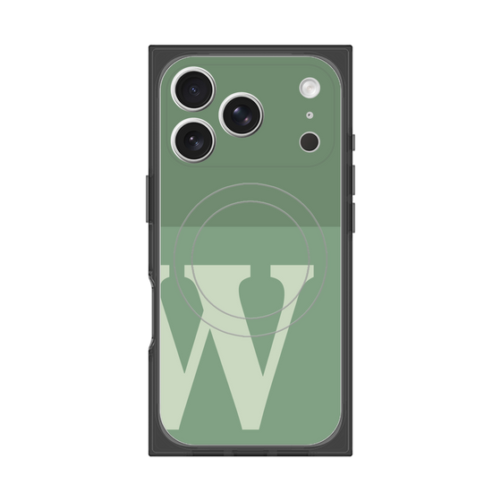 Premium Square Case with MagSafe［ Original - initial two tone - W green ］