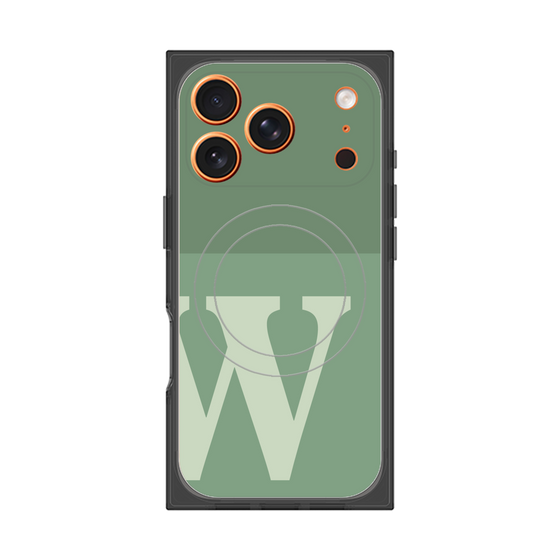 Premium Square Case with MagSafe［ Original - initial two tone - W green ］