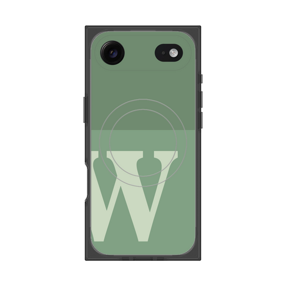 Premium Square Case with MagSafe［ Original - initial two tone - W green ］