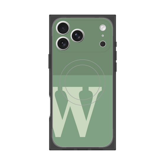Premium Square Case with MagSafe［ Original - initial two tone - W green ］