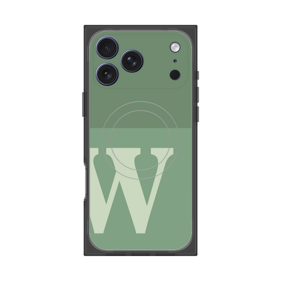 Premium Square Case with MagSafe［ Original - initial two tone - W green ］