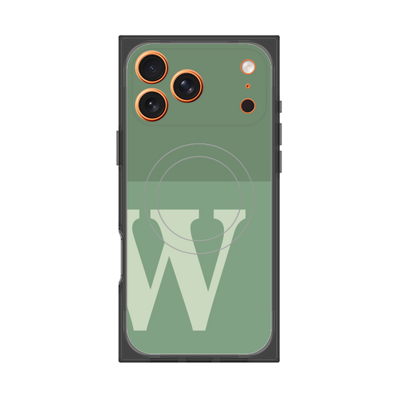 Premium Square Case with MagSafe［ Original - initial two tone - W green ］