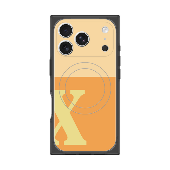 Premium Square Case with MagSafe［ Original - initial two tone - X orange ］