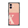 Premium Square Case with MagSafe［ Original - initial two tone - X pink ］