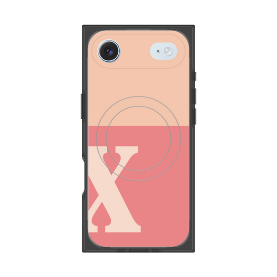 Premium Square Case with MagSafe［ Original - initial two tone - X pink ］