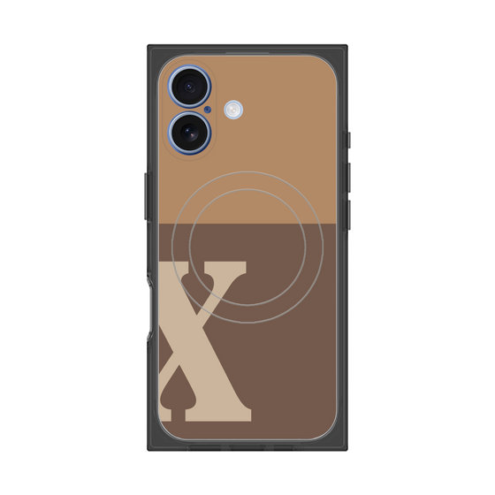 Premium Square Case with MagSafe［ Original - initial two tone - X brown ］