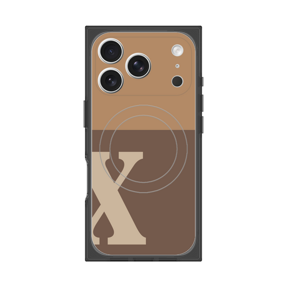 Premium Square Case with MagSafe［ Original - initial two tone - X brown ］