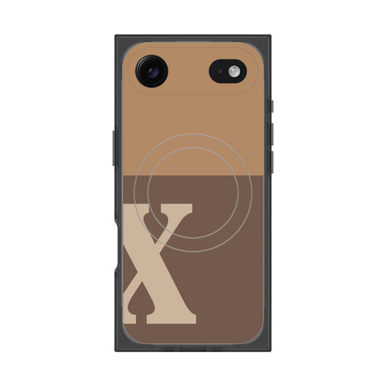 Premium Square Case with MagSafe［ Original - initial two tone - X brown ］