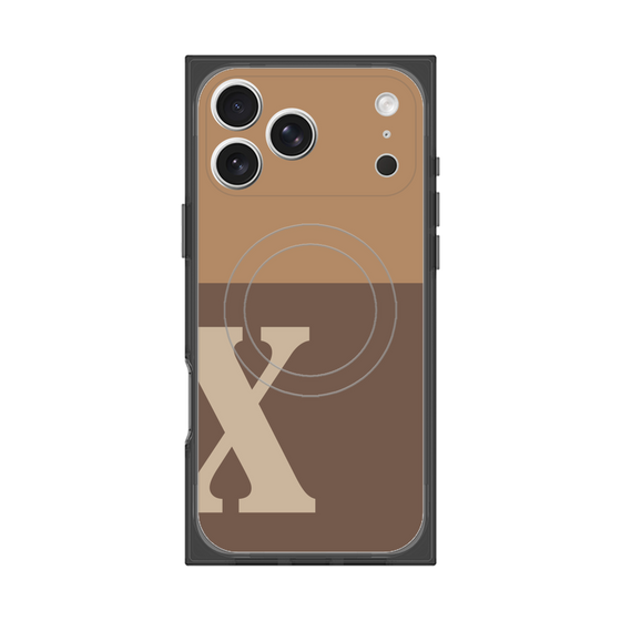 Premium Square Case with MagSafe［ Original - initial two tone - X brown ］