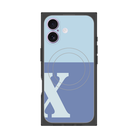 Premium Square Case with MagSafe［ Original - initial two tone - X blue ］