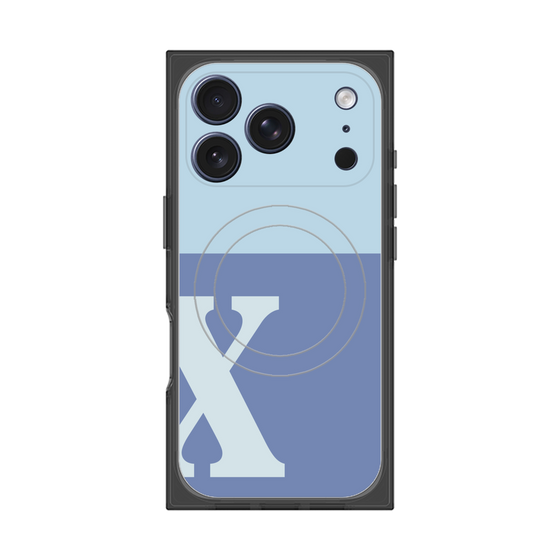 Premium Square Case with MagSafe［ Original - initial two tone - X blue ］