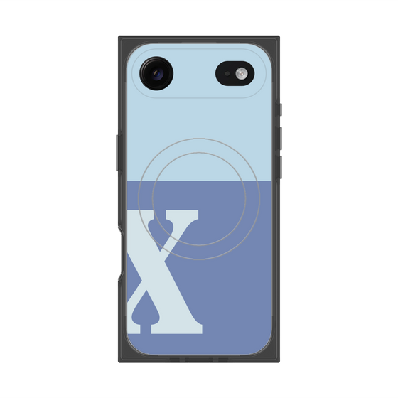 Premium Square Case with MagSafe［ Original - initial two tone - X blue ］