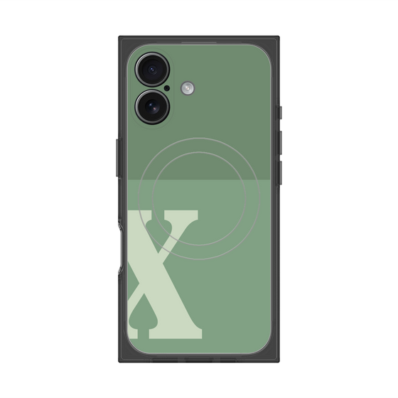 Premium Square Case with MagSafe［ Original - initial two tone - X green ］