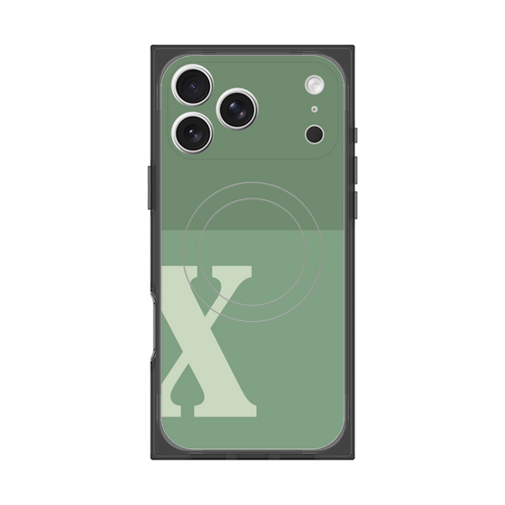 Premium Square Case with MagSafe［ Original - initial two tone - X green ］