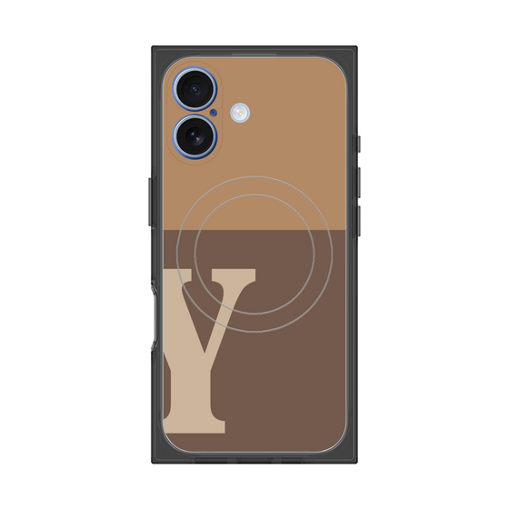 Premium Square Case with MagSafe［ Original - initial two tone - Y brown ］